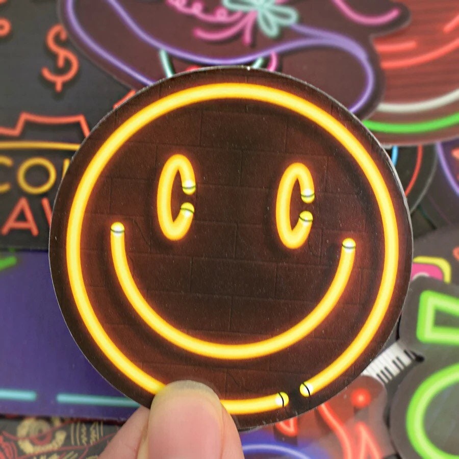 neon lights sticker pack retro 90s aesthetic stickers