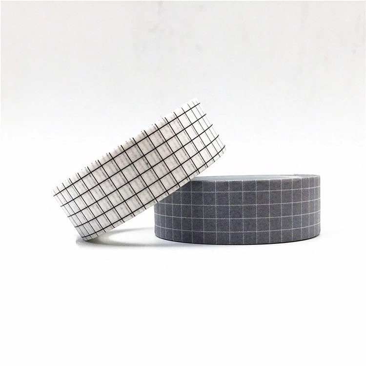 Gray Wide Grid Washi