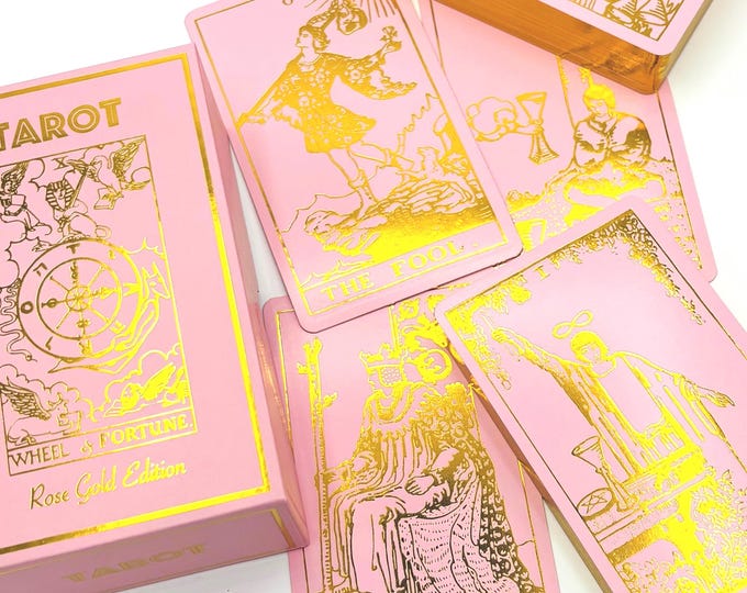 Featured listing image: Rose Gold Tarot Deck & Guide