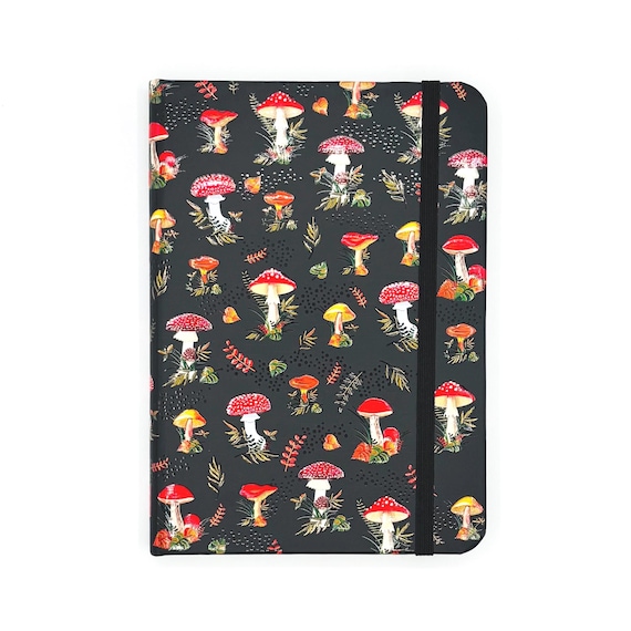 Mushroom Journal: Gold Foil Embossed Hardcover Notebook