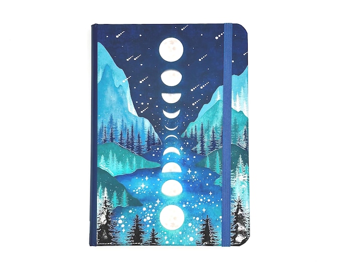 Lunar Wilderness Journal - Hardcover Blank Lined Notebook 7x5 Inches