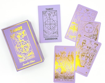Lavender Gold Foil Tarot Deck & Guide