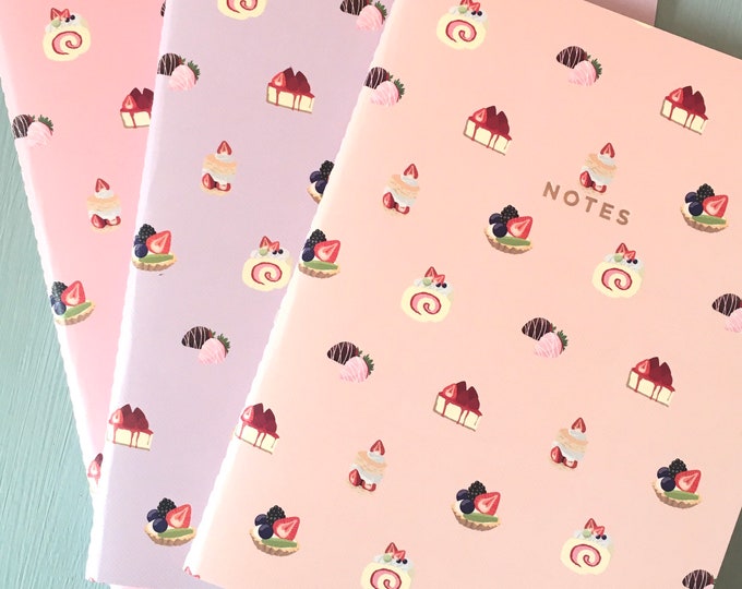 Just Desserts 3pc Notebook Set - Lined Ruled Bullet Dot Journal Set