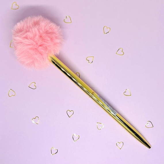 Plushy Pom Pom Pen in Baby Pink