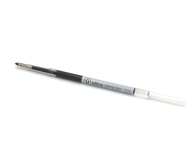 4.25" Gel Ink Refill for Retractable Pen | Black Ink, 0.5mm Fine Tip, 110mm | Fits Click Pens, Push Button Writing Pens
