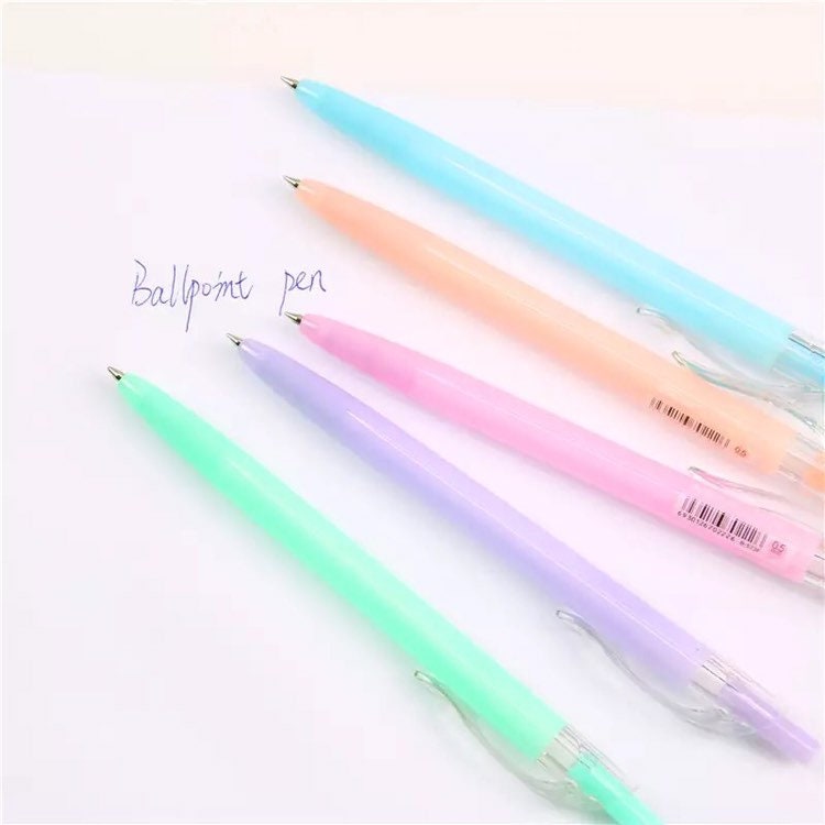 Neon Jelly Ballpoint Pens Pastel Macaron Writing Pens Blue Ink