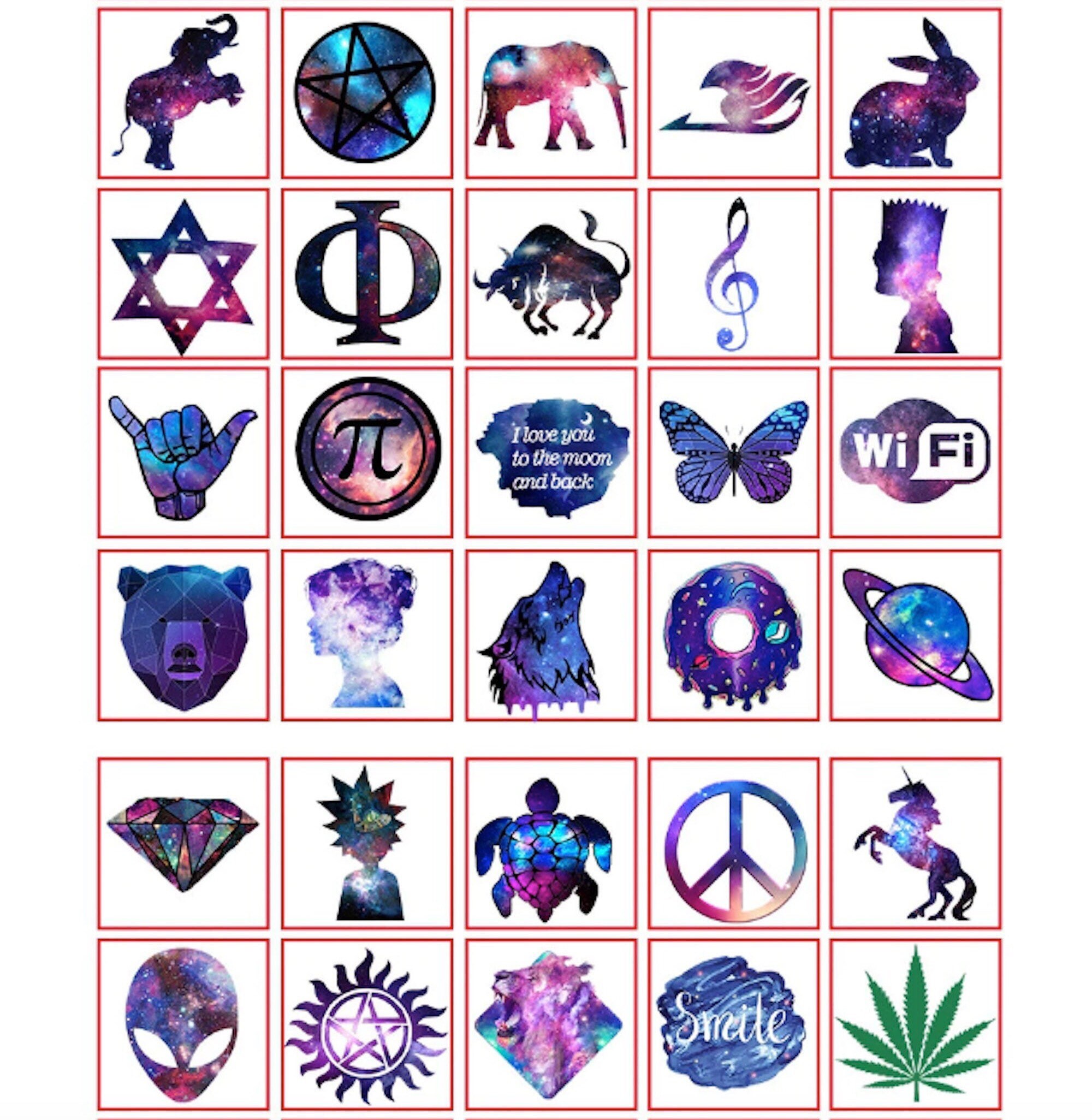 mystical purple aesthetic sticker set purple space