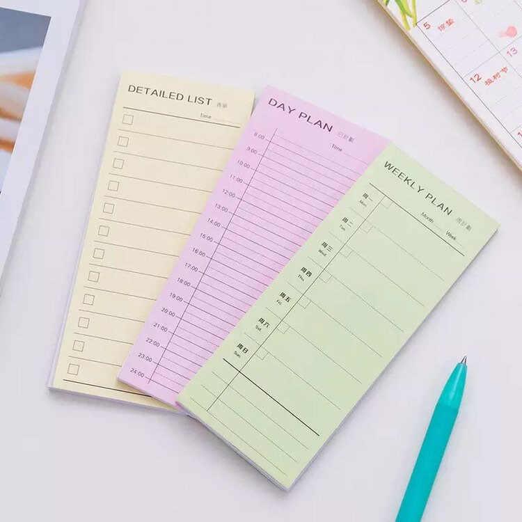 Daily Agenda Sticky Note Pad Hourly Agenda Day Planner Notepad