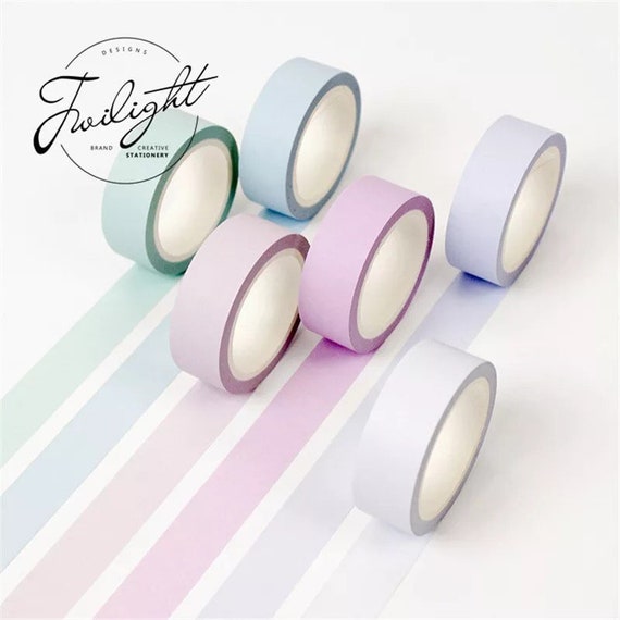 Solid Pastel Washi Tape Collection Choose From 9 Colors 15mmx8m 