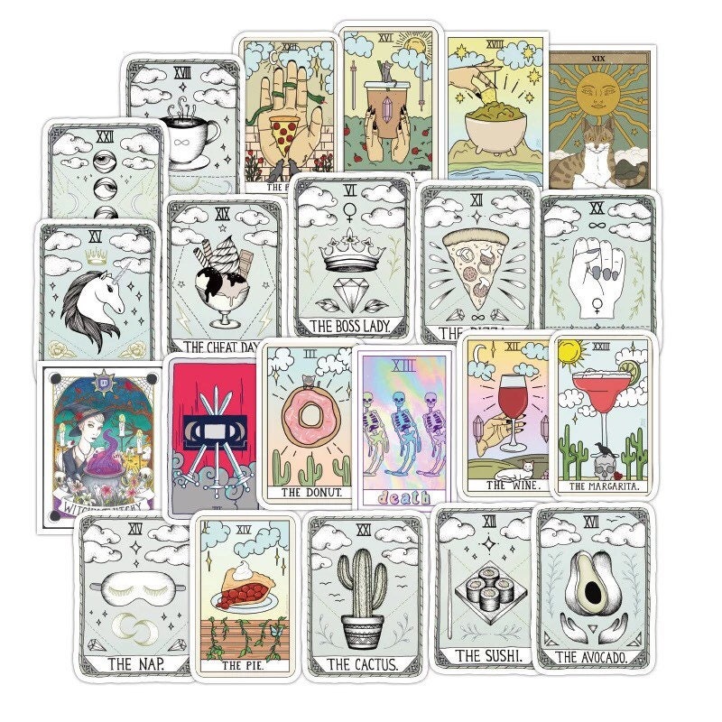 Shein Tarot Stickers Assortment-Set of 47 Mystical Designs-Decorate and  Inspire