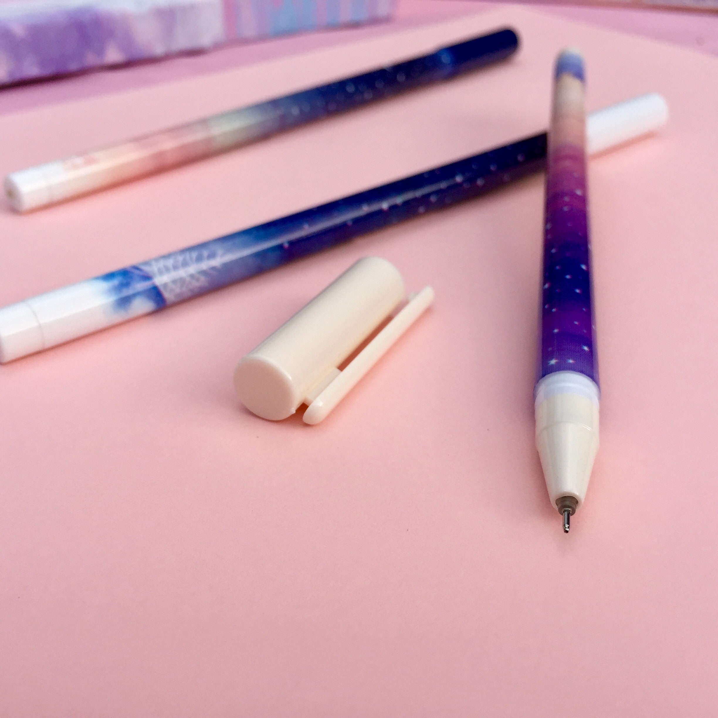 Starry Night Pens, Winter Pen Set, Moon & Stars Pen, Galaxy Pen