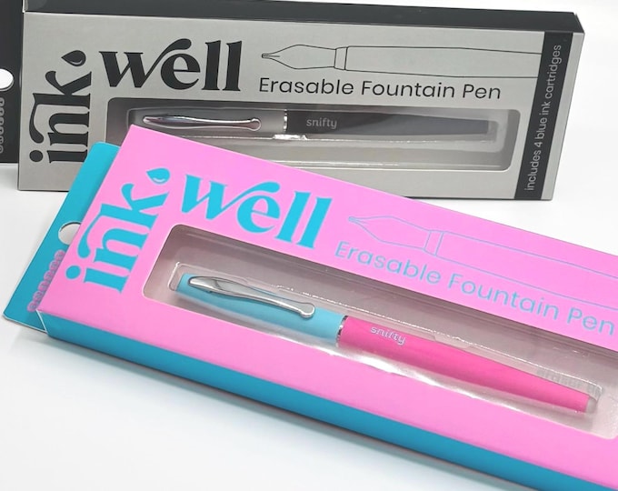 Ink Well Erasable Fountain Pen and Refill Ink Cartridges