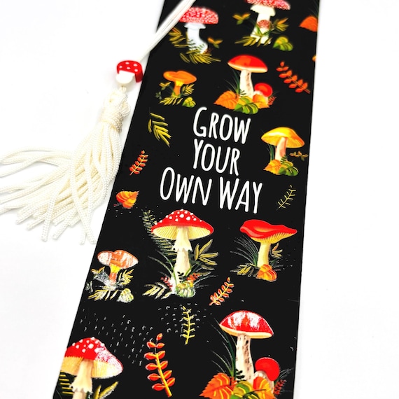 Mushrooms Beaded Bookmark