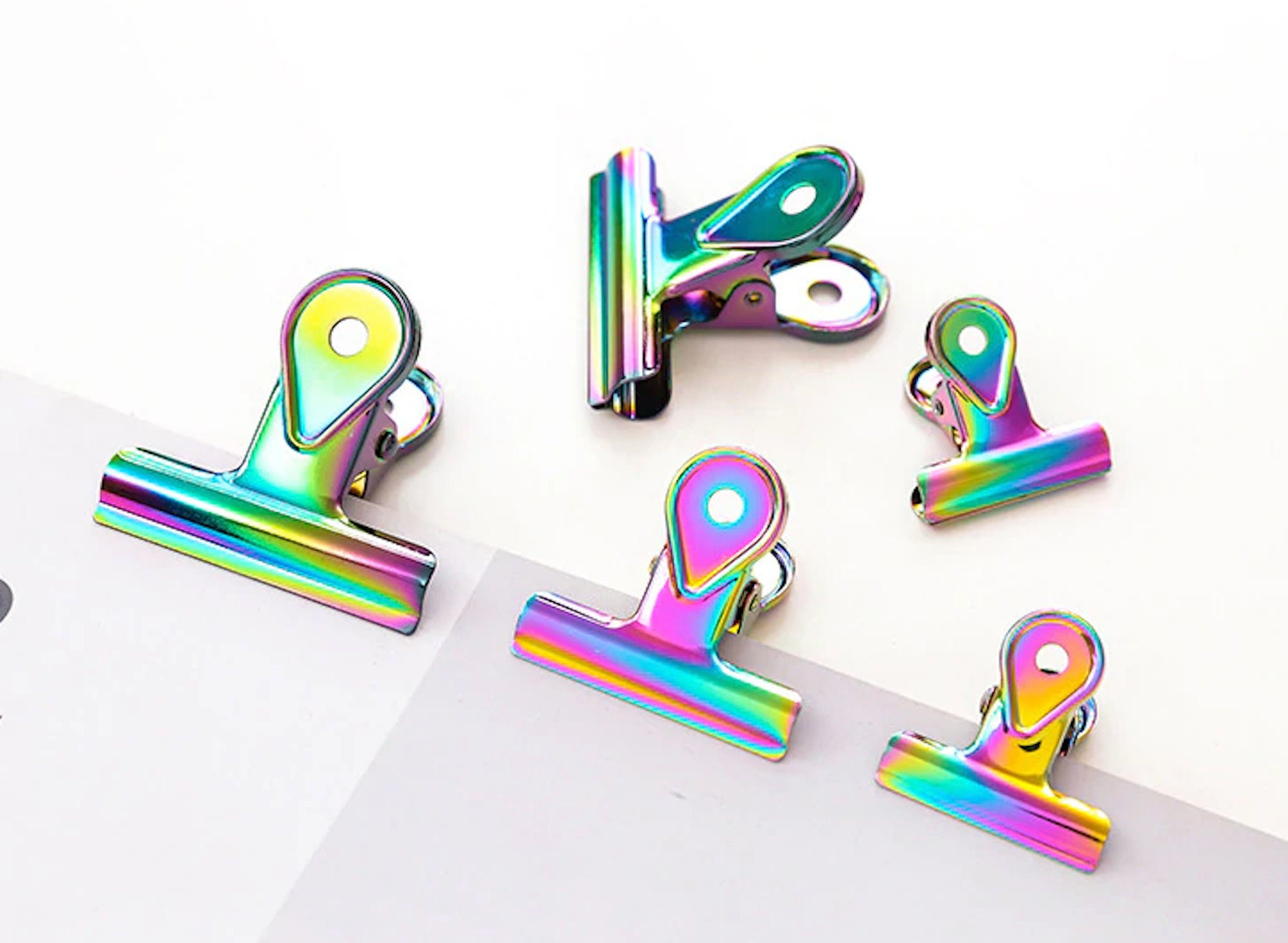 Rainbow Gradient Jumbo Paper Clips