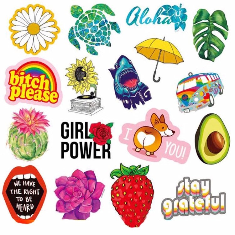 Girl Power Sticker Bomb - 90s Pop Art Girlish Cute Funny Feminist Stickers