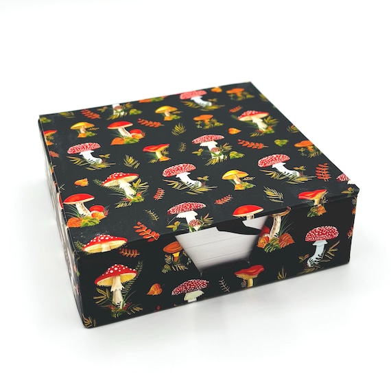 Mushroom Memo Sheets Set: Woodland Desk Notes with Keepsake Box
