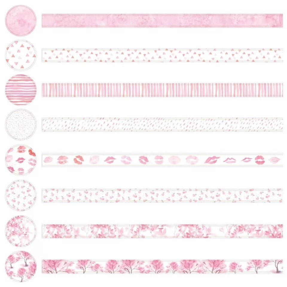 Sweet Pink Washi Tape 8 Styles Etsy