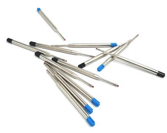 3.9" Ballpoint Pen Ink Refill – 3.9 Inches, 1mm Medium Tip, Black or Blue Replacement Cartridge for Writing Pens