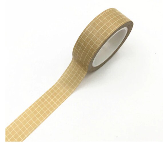 Knaid Grid Washi Tape Set, 14 Rolls of 15 mm Wide Decorative Colored M