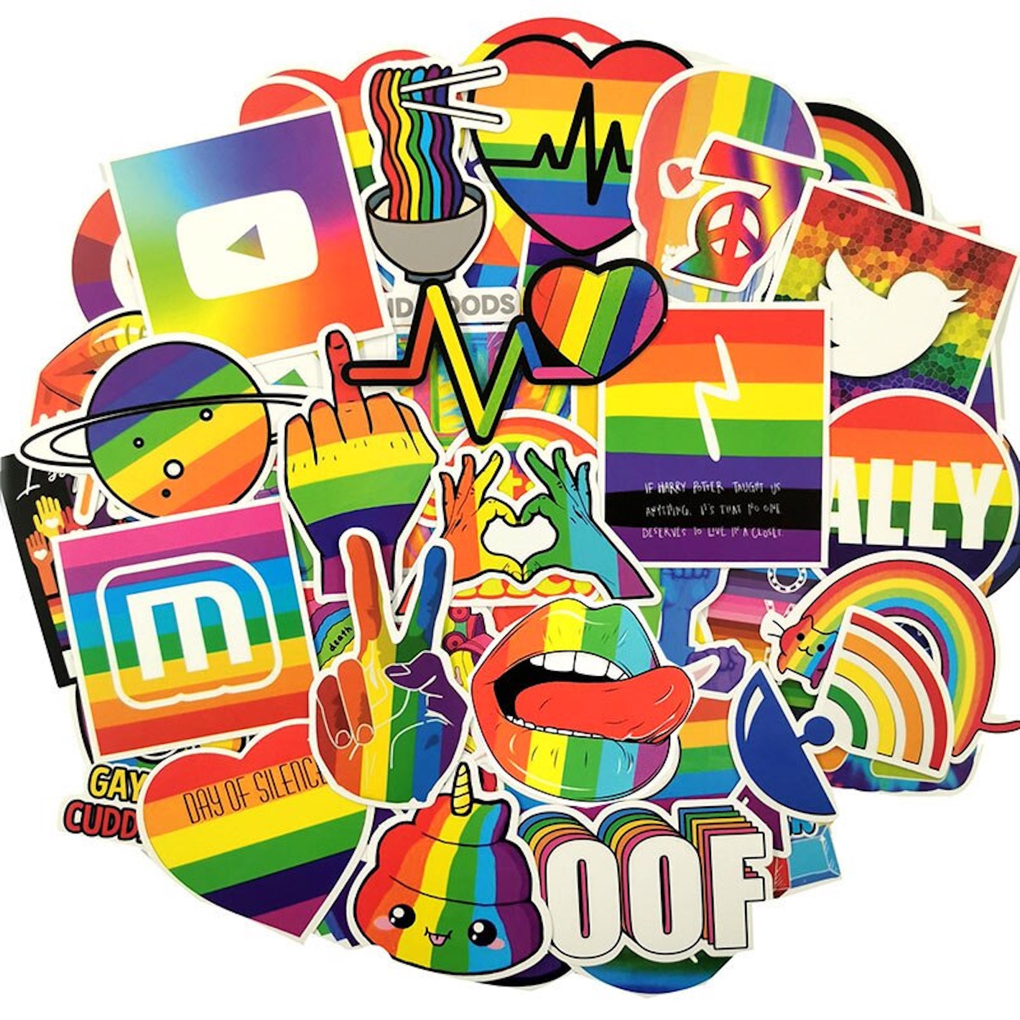 Pride Flag Sticker Pack - Rainbow Flag - LGBTQ Stickers ...