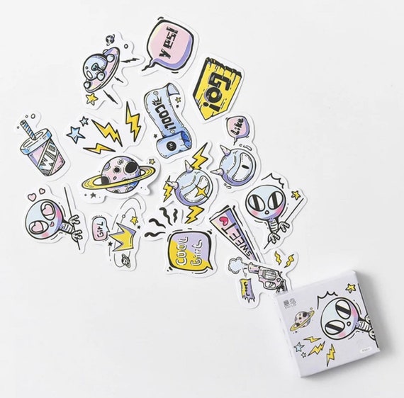 Cute Alien Paper Sticker Box Set