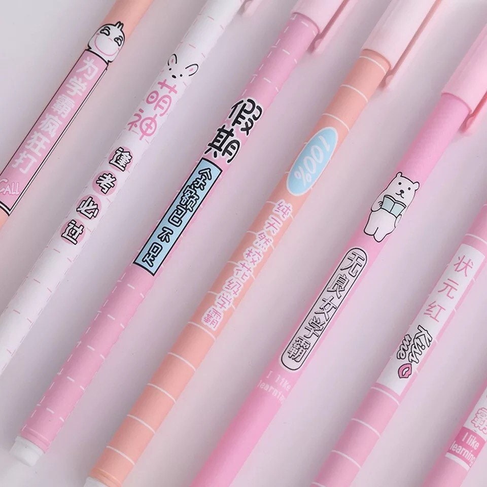 Pink Aesthetic Gel Ink Pen Cute Kawaii Pastel Pens