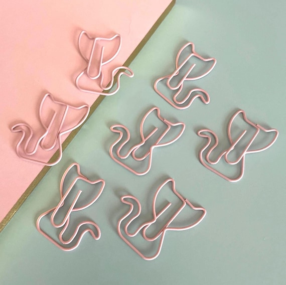 Pink Cat Paper Clips