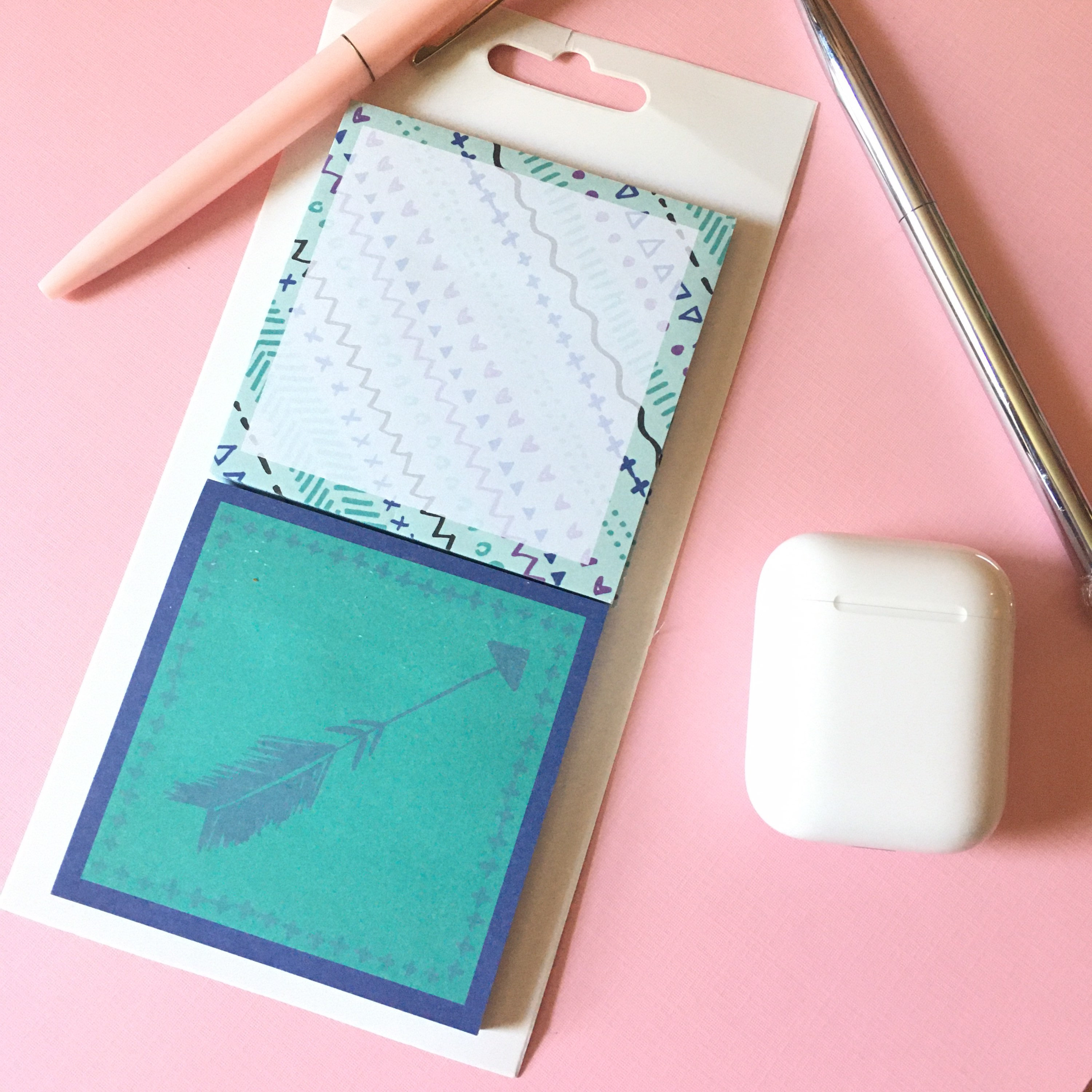 Aqua Arrow Sticky Note Set