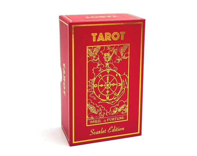 Scarlet Edition Tarot Deck & Guide | Gold Foil Rider Waite Tarot Cards