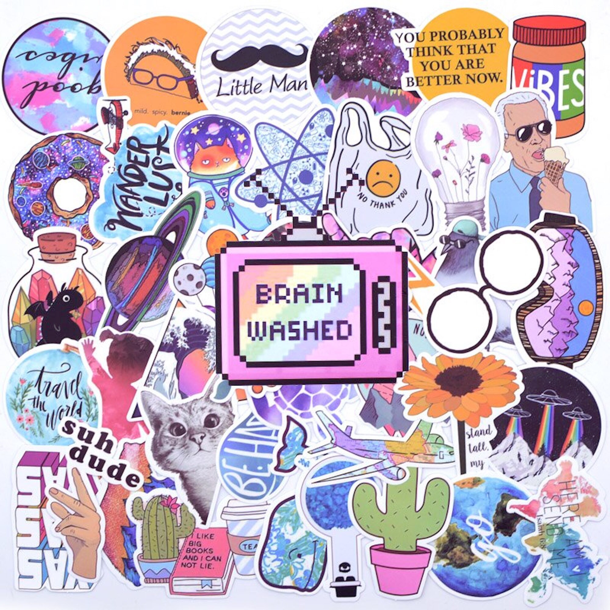 random memes sticker set vsco girl purple aesthetic sticker pack