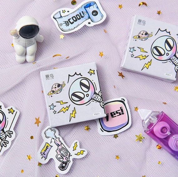 Cute Alien Paper Sticker Box Set