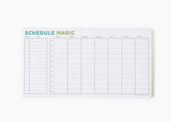 Weekly Schedule Magic Planner Pad