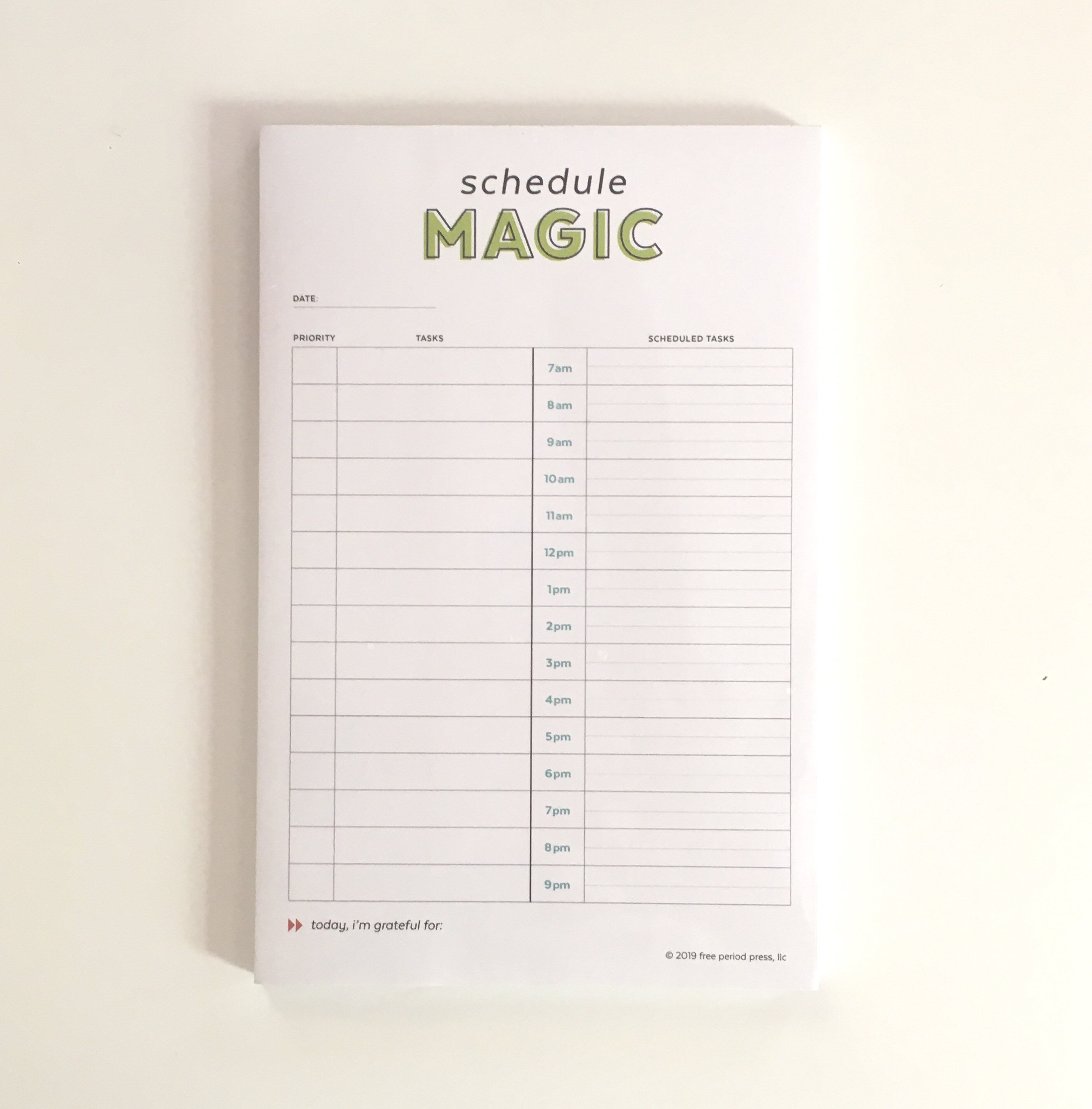 Daily Schedule Magic Planner Notepad TearOff ToDo List for Home