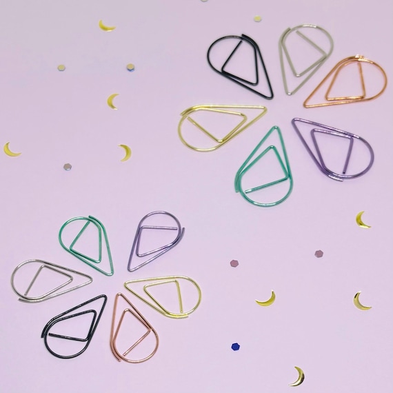 Teardrop Paper Clips - Colorful Metal Set - School, Work, Organization