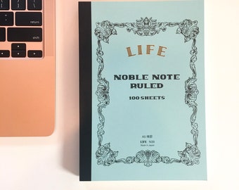 Life Stationery Noble Note Journal: Blue Series, Made in Japan, Lined