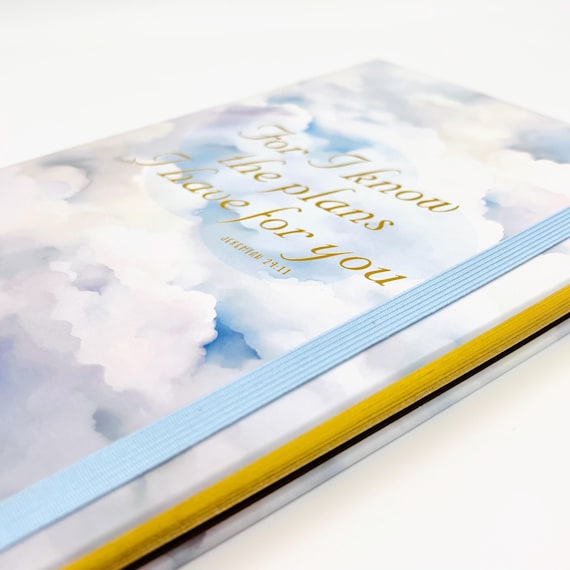 For I Know the Plans Journal - Blank Hardcover Gold Embossed Lined Notebook Diary Book for Church Bible Study Christian School or Prayer