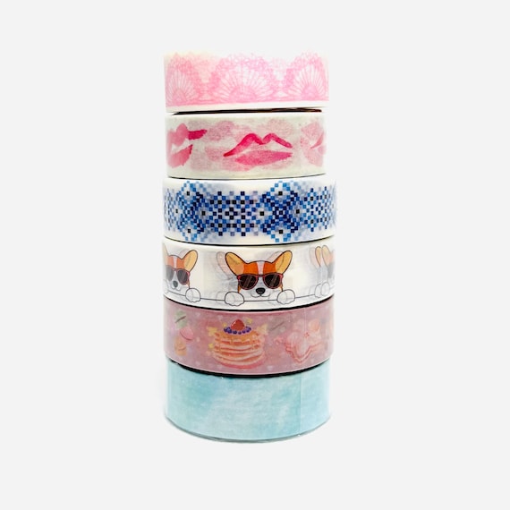 Illustrated Washi Tape Set: Sunflower, Bird, Watercolor Designs