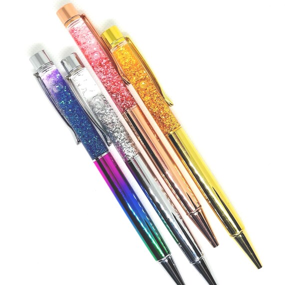 Flowing Glitter Ballpoint Pen: Rose Gold, Silver, Rainbow