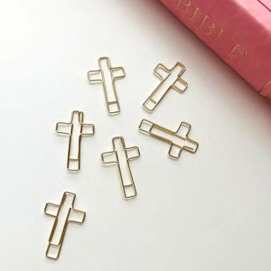 Cross Paper Clips - Rose or Yellow Gold - 5 Pcs