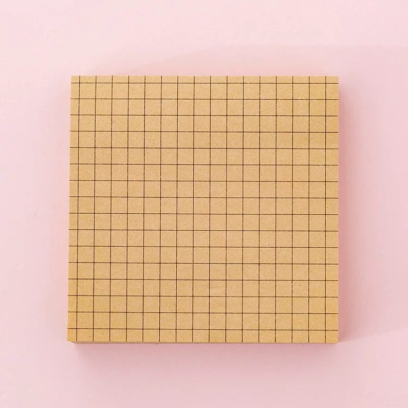 Classic Sticky Notes Grid Lined or Blank Kraft or White Etsy