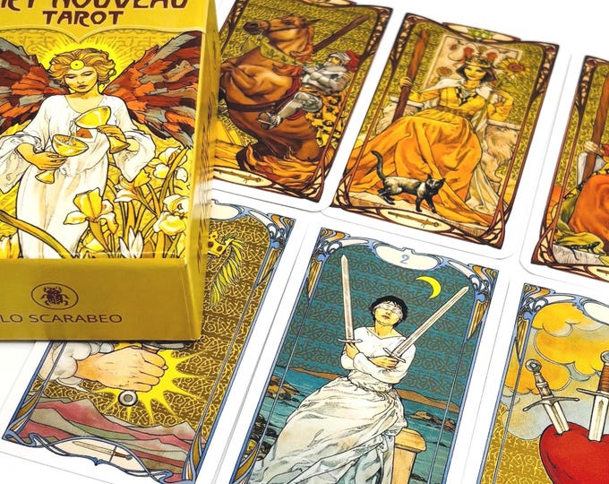 Golden Art Nouveau Tarot Mini Deck