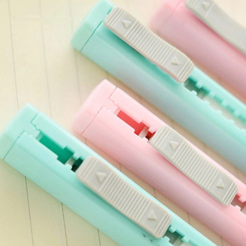 Slim Push Up Eraser Set with Two Refills Sliding Mechanical