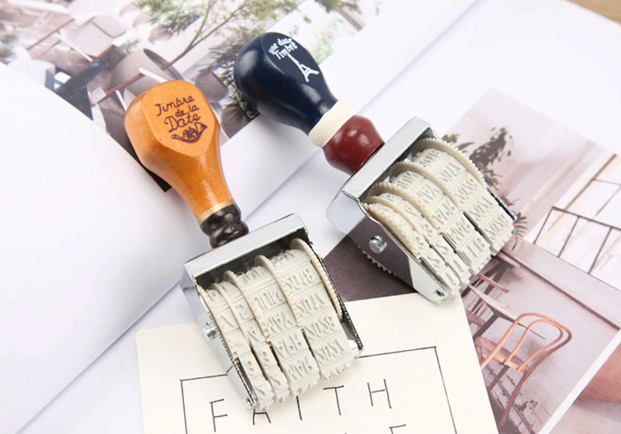 Wooden Date Stamp Set