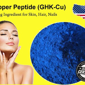 1000mg / 1g - Pure GHK-Cu Blue Copper Peptide | Active Ingredient for Anti-aging Anti-wrinkle Cream Lotion Oil Skincare Treatment Hair Nails