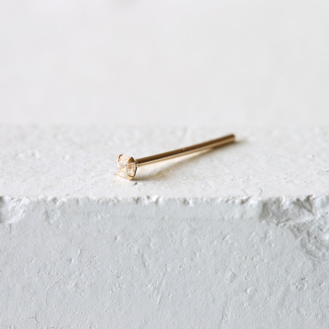 9k Solid Gold 2mm Nose Stud 20 Gauge 9K Gold Extra Long Nose Etsy