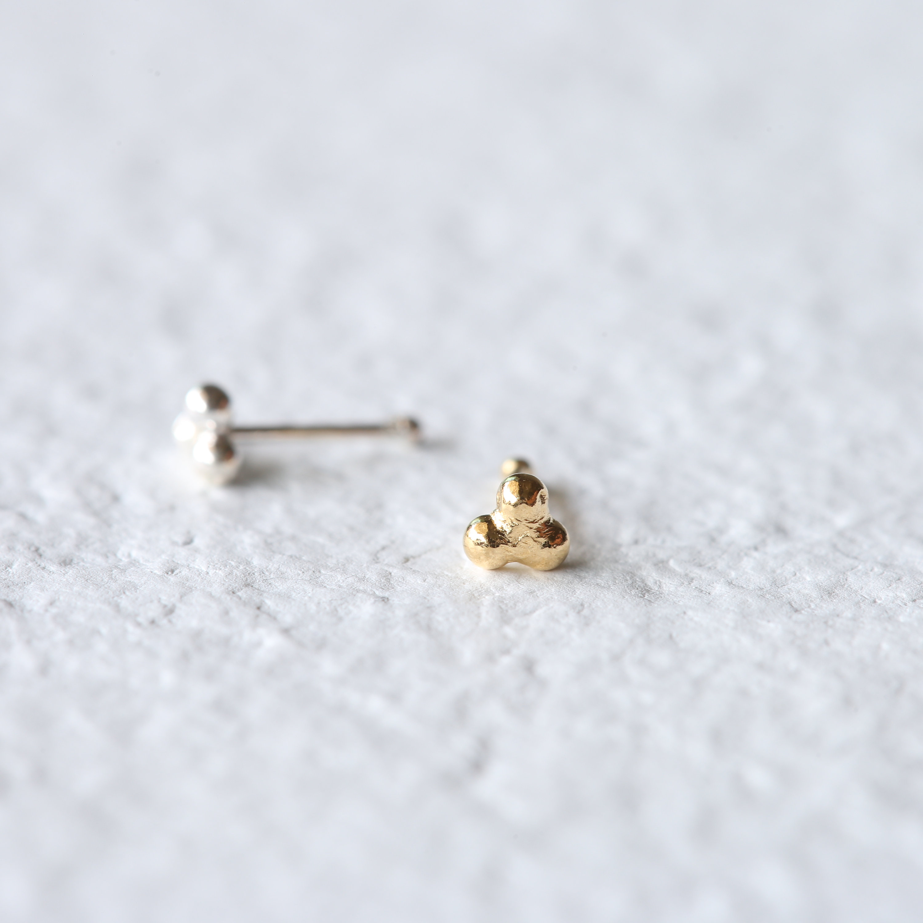 Trinity Ball Nose Stud 18K Gold Plated Nose Stud Sterling Etsy
