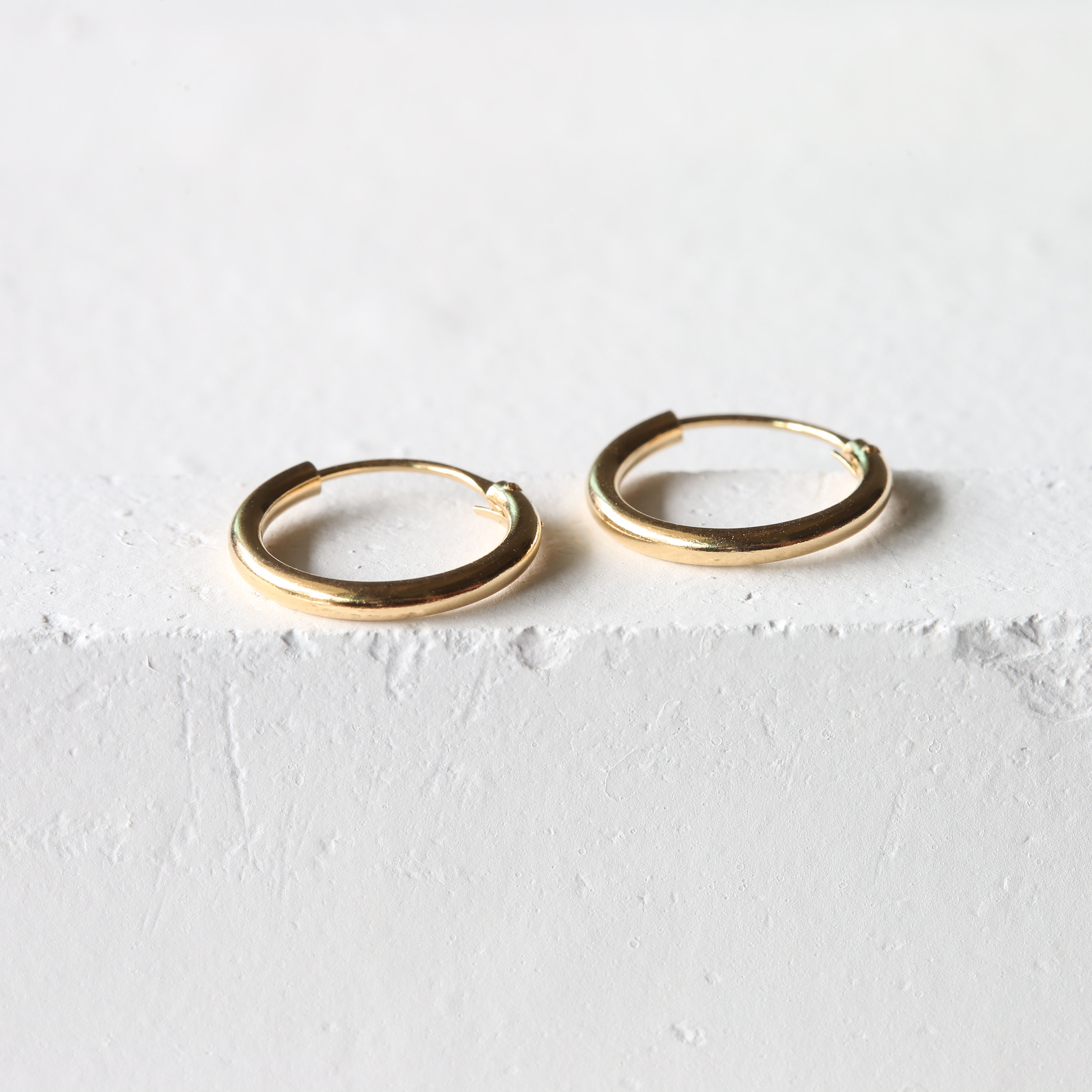 18K Gold Plated Hoops 16mm Sterling Silver Hoops Timeless Etsy