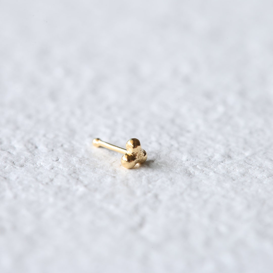 Trinity Ball Nose Stud 18K Gold Plated Nose Stud Sterling Silver Nose