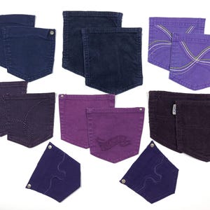 Purple Jeans Back Pockets: 14-Piece Denim DIY Craft Supply Set