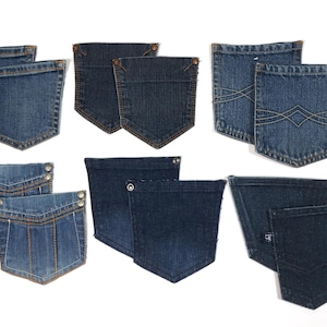 14 Jeans Back Pockets With Base, Adult Jeans Pockets Set, DIY Advent Calendar Supplies, DIY Denim Organizer Details